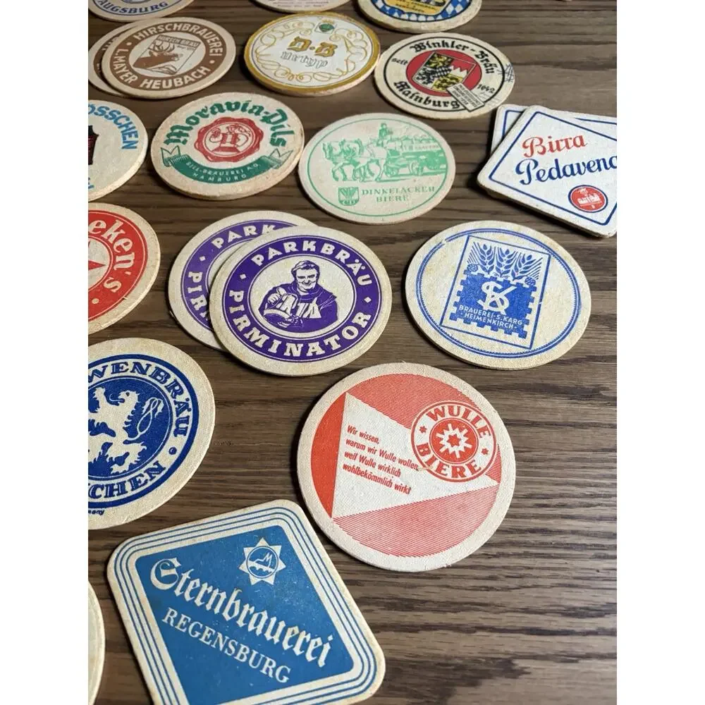Vintage German European Foreign Beer Coasters Pub Bar Coasters Lot Of 42